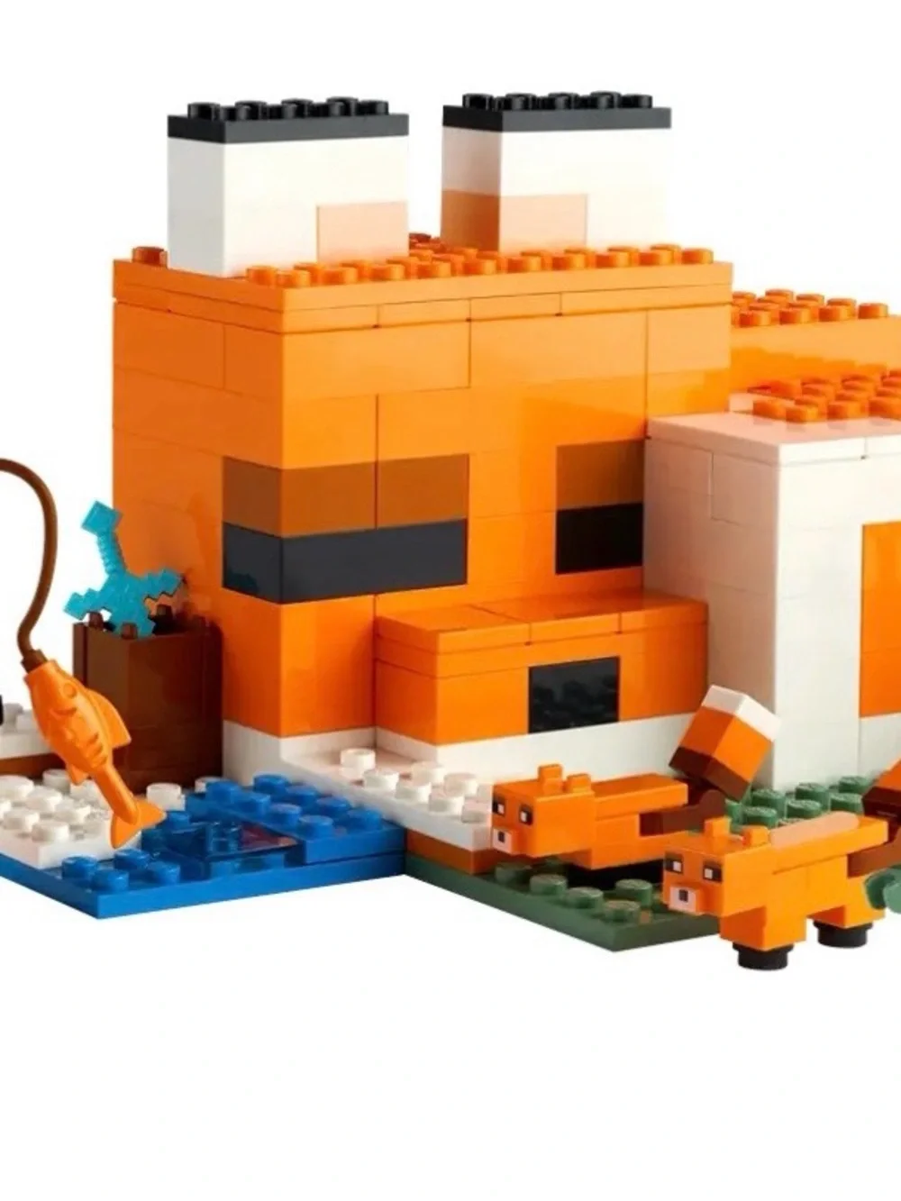 Lego Minecraft Orange and White Fox Family Build Set